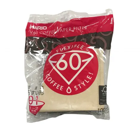 Papírové filtry Hario V60-01, nebělené / 100 ks