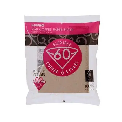 Papírové filtry Hario V60-02, nebělené / 100 ks