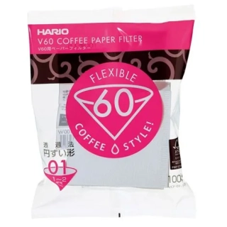 Papírové filtry Hario V60-01, bílé / 100 ks