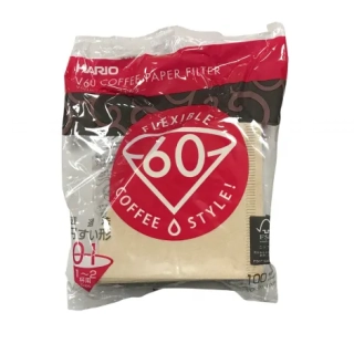 Papírové filtry Hario V60-01, nebělené / 100 ks