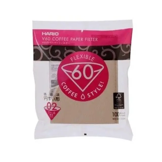 Papírové filtry Hario V60-02, nebělené / 100 ks