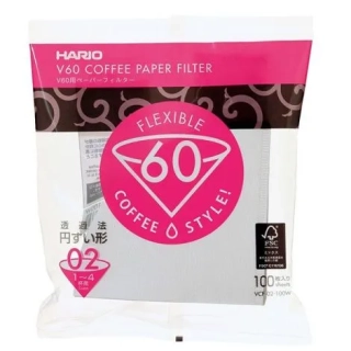 Papírové filtry Hario V60-02, bílé / 100 ks